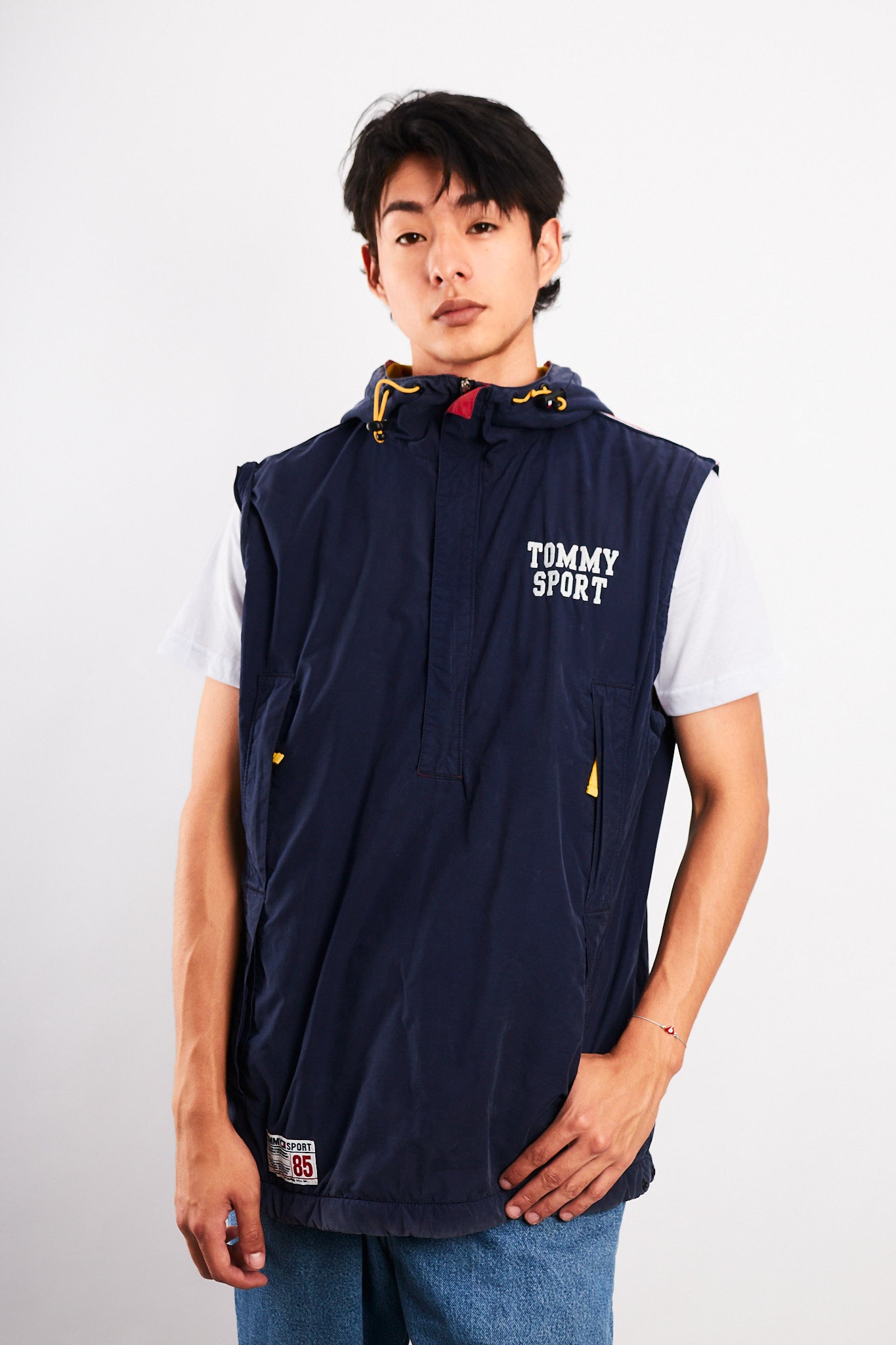 1990  Vintage Tommy Sport Big Logo Convertible Jacket/Vest (M/L)