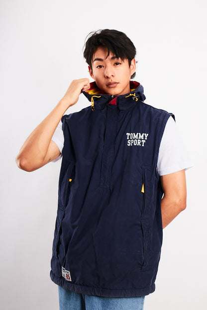 1990  Vintage Tommy Sport Big Logo Convertible Jacket/Vest (M/L)
