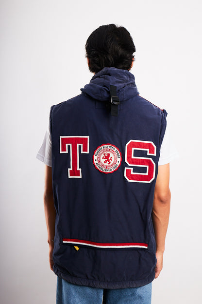 1990  Vintage Tommy Sport Big Logo Convertible Jacket/Vest (M/L)