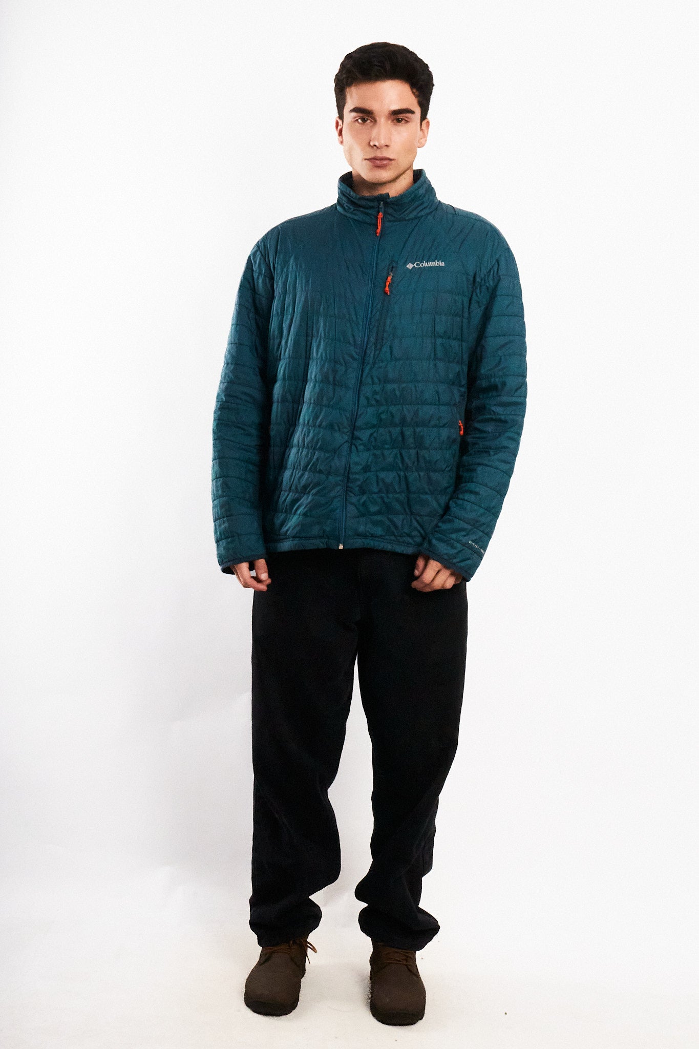 2000 Vintage Columbia Steel Blue Omniheat Puffer Jacket (L/XL)