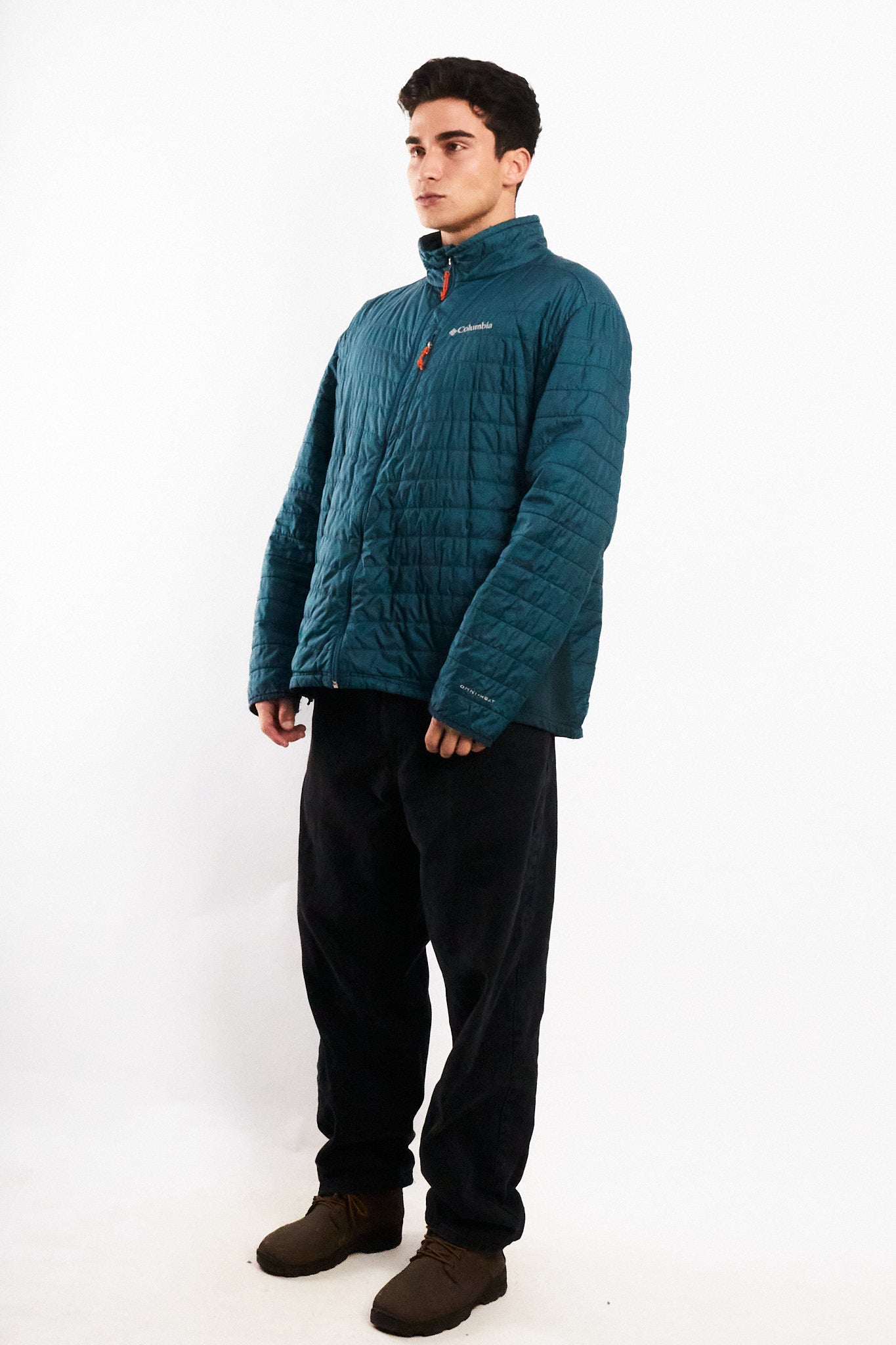 2000 Vintage Columbia Steel Blue Omniheat Puffer Jacket (L/XL)