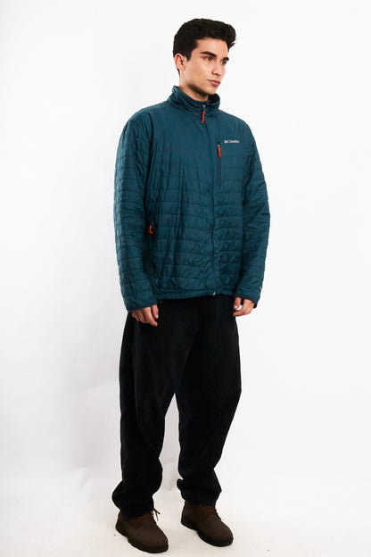2000 Vintage Columbia Steel Blue Omniheat Puffer Jacket (L/XL)