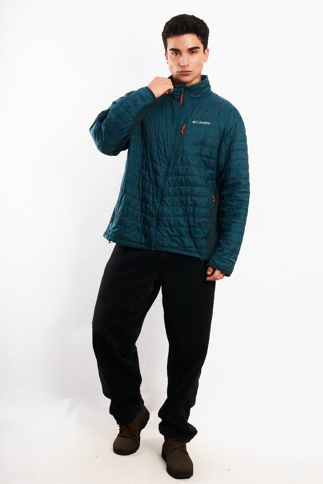 2000 Vintage Columbia Steel Blue Omniheat Puffer Jacket (L/XL)