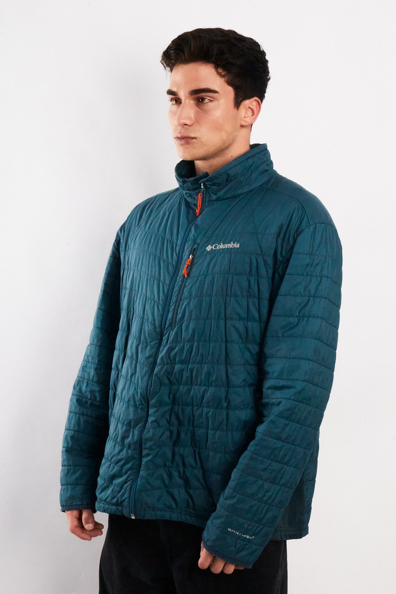 2000 Vintage Columbia Steel Blue Omniheat Puffer Jacket (L/XL)