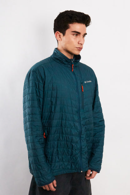 2000 Vintage Columbia Steel Blue Omniheat Puffer Jacket (L/XL)