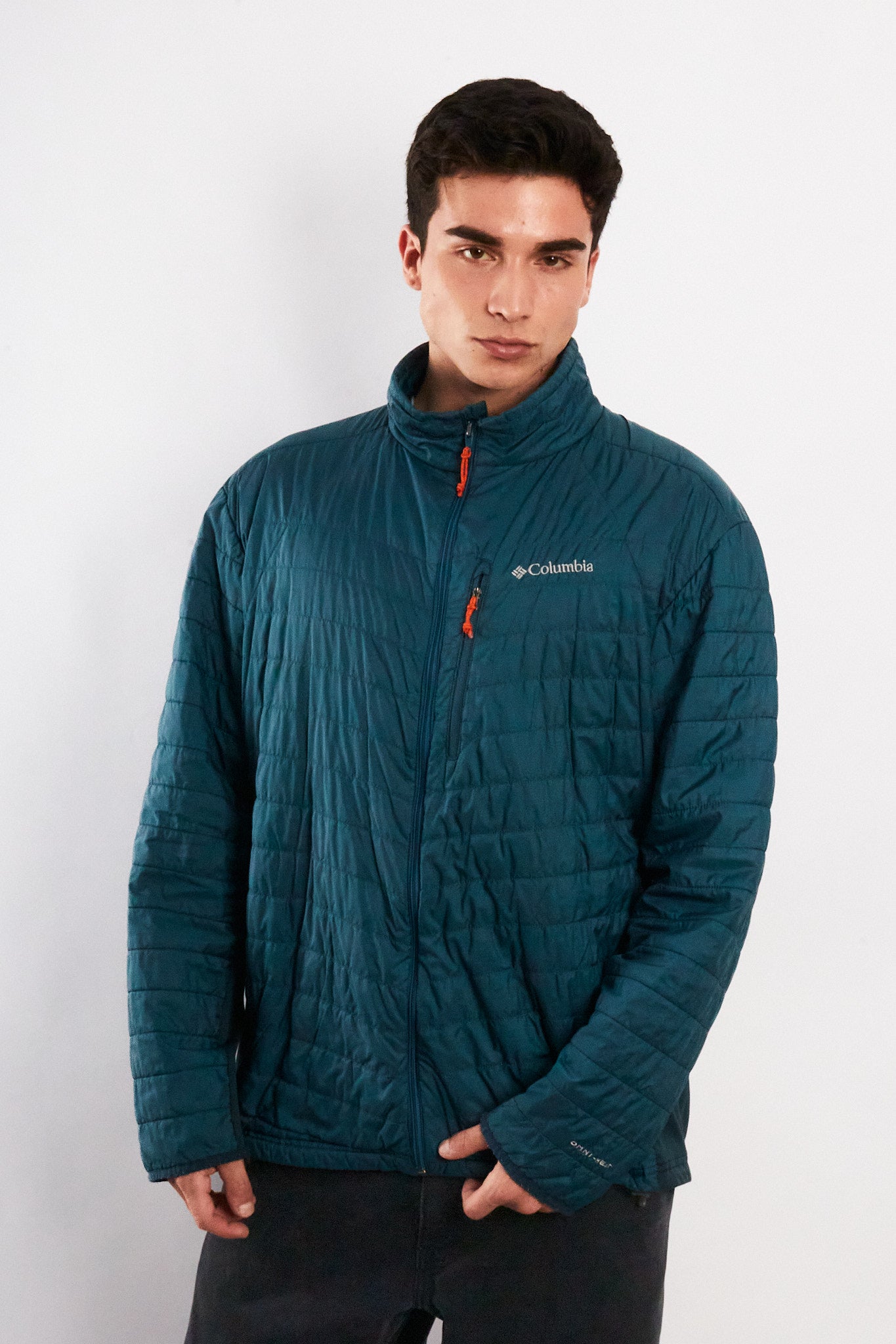 2000 Vintage Columbia Steel Blue Omniheat Puffer Jacket (L/XL)