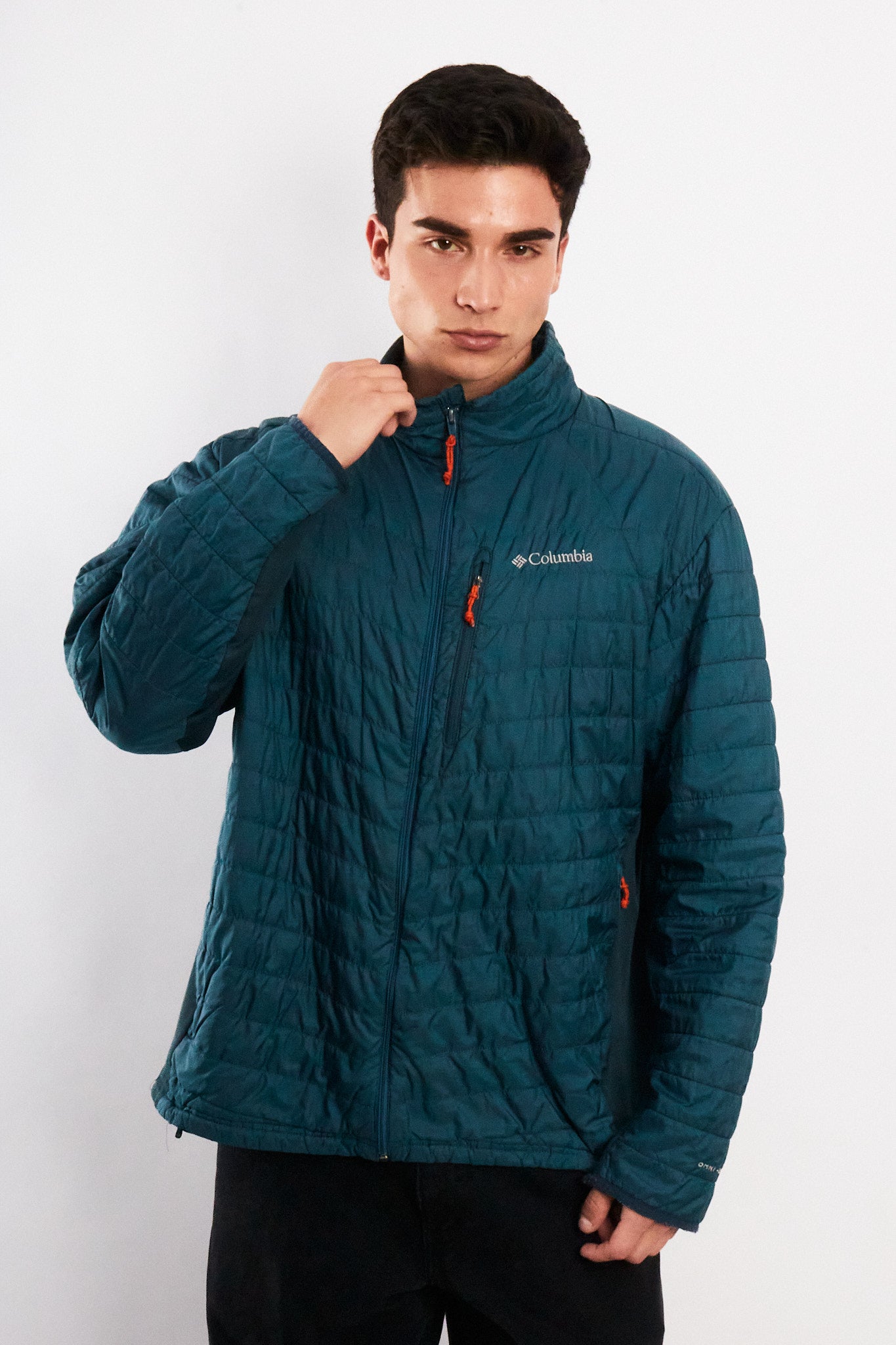 2000 Vintage Columbia Steel Blue Omniheat Puffer Jacket (L/XL)