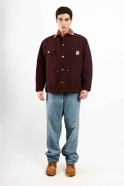 Vintage Carhartt CBO446 Wine Michigan Chore Coat (M/L)