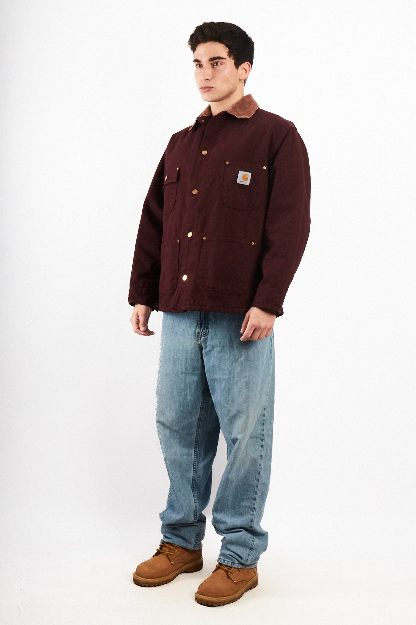 Vintage Carhartt CBO446 Wine Michigan Chore Coat (M/L)
