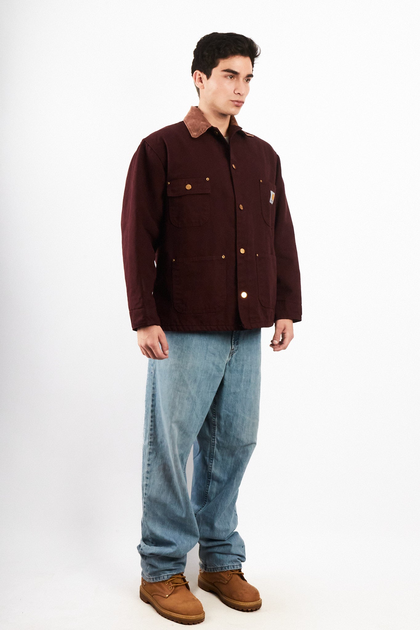 Vintage Carhartt CBO446 Wine Michigan Chore Coat (M/L)
