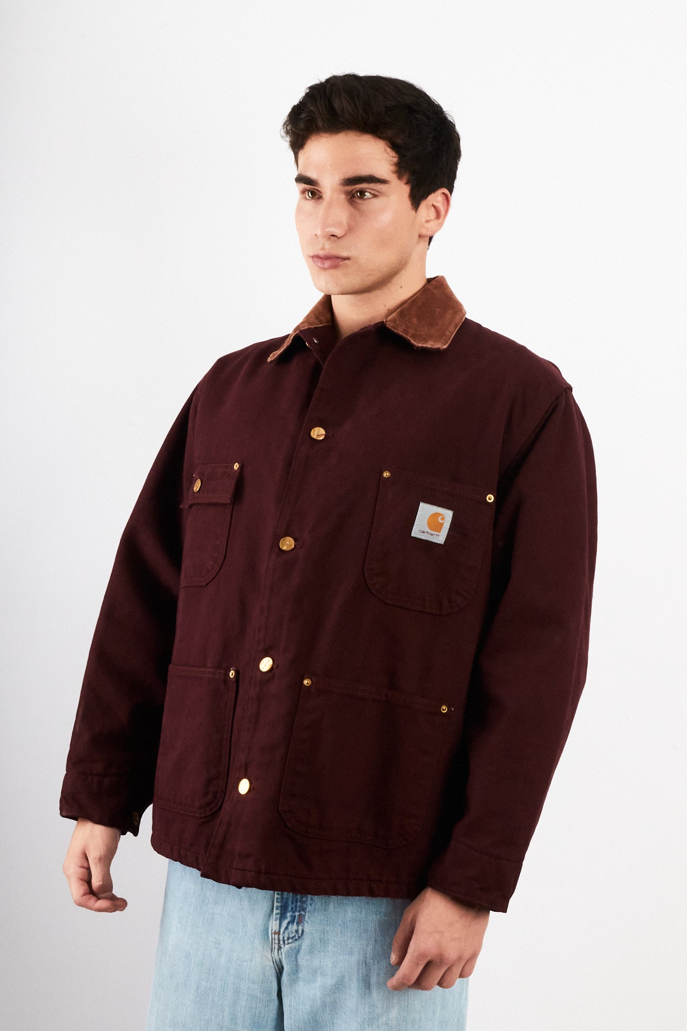 Vintage Carhartt CBO446 Wine Michigan Chore Coat (M/L)
