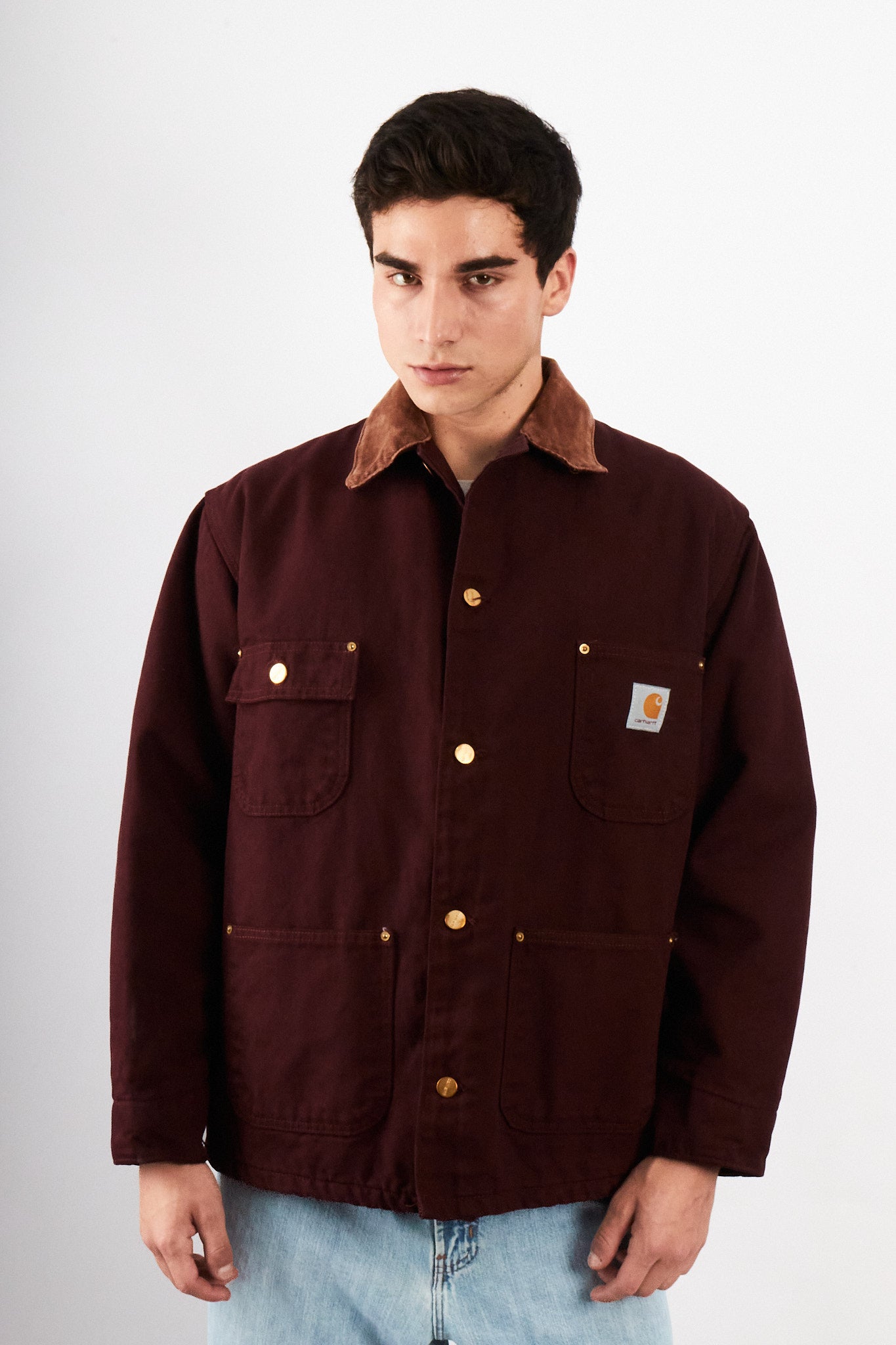 Vintage Carhartt CBO446 Wine Michigan Chore Coat (M/L)