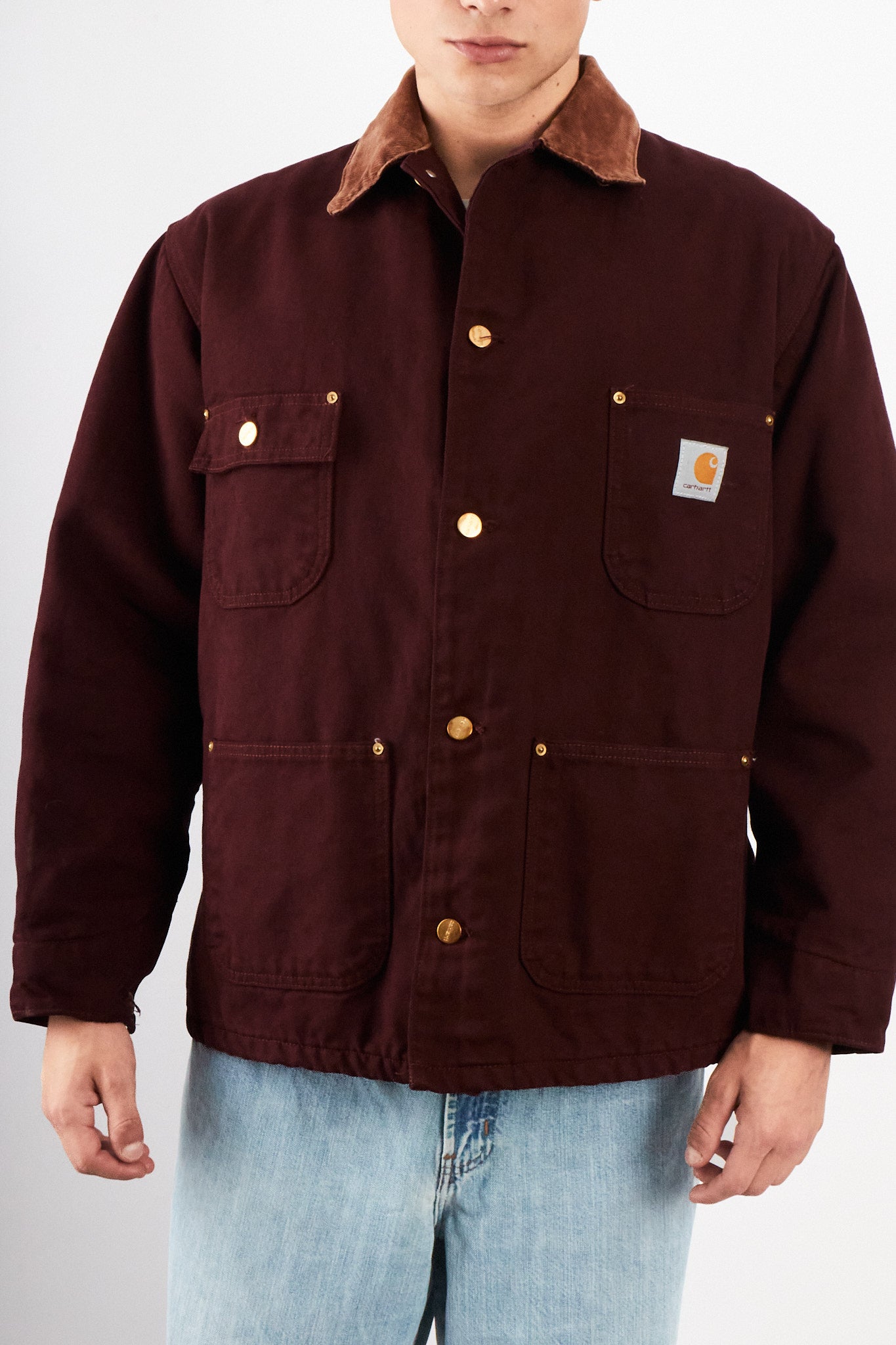 Vintage Carhartt CBO446 Wine Michigan Chore Coat (M/L)