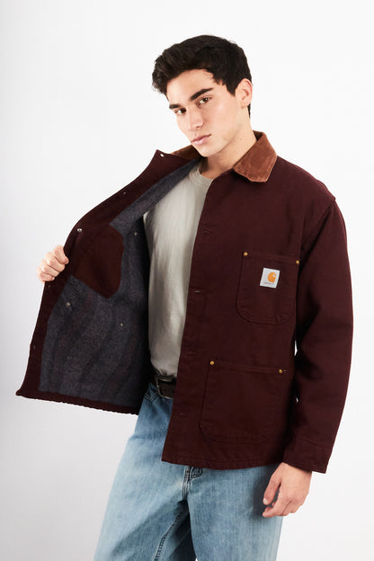Vintage Carhartt CBO446 Wine Michigan Chore Coat (M/L)