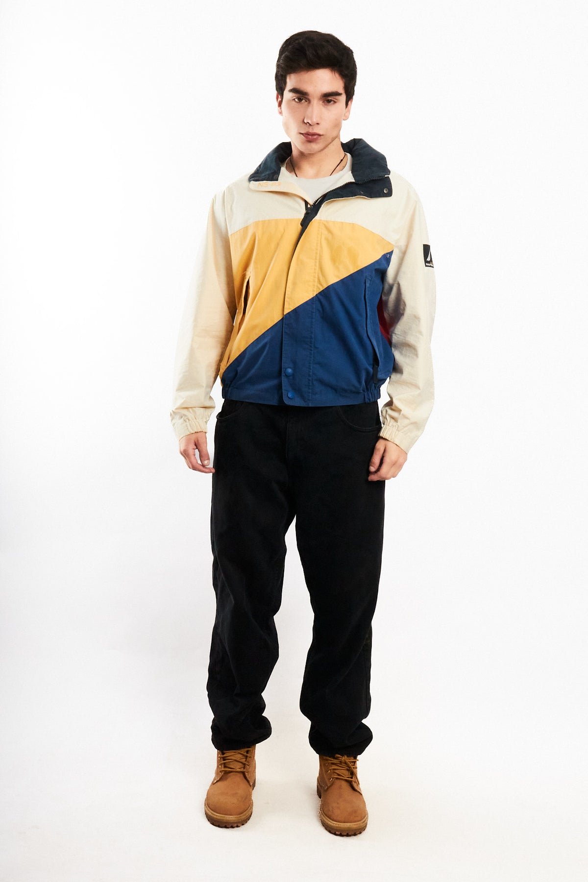 1990 Vintage Nautica Colorblock Big Flag Impermeable Jacket (M)