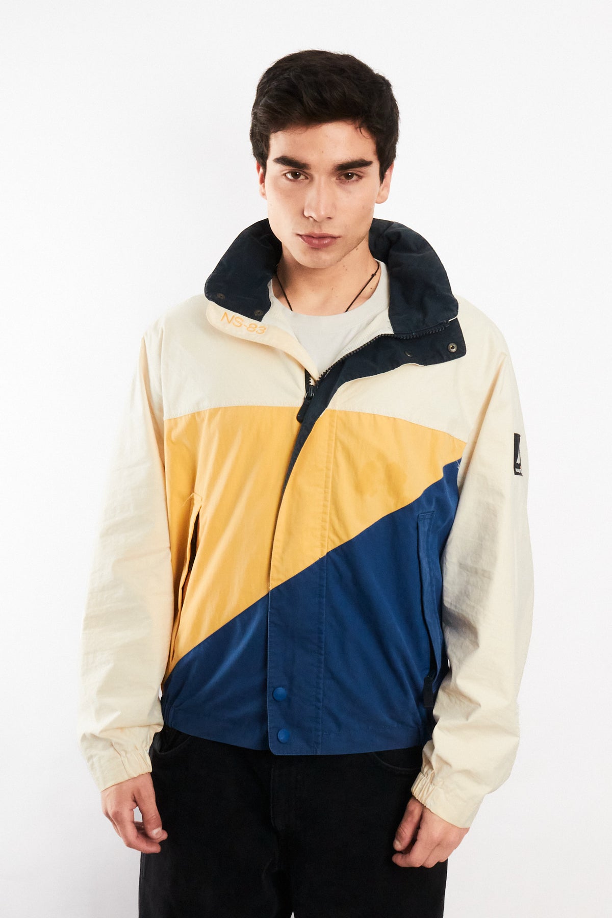 1990 Vintage Nautica Colorblock Big Flag Impermeable Jacket (M)