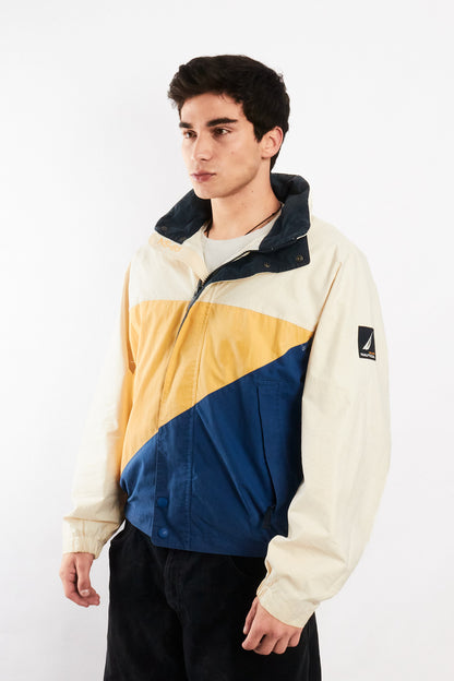 1990 Vintage Nautica Colorblock Big Flag Impermeable Jacket (M)
