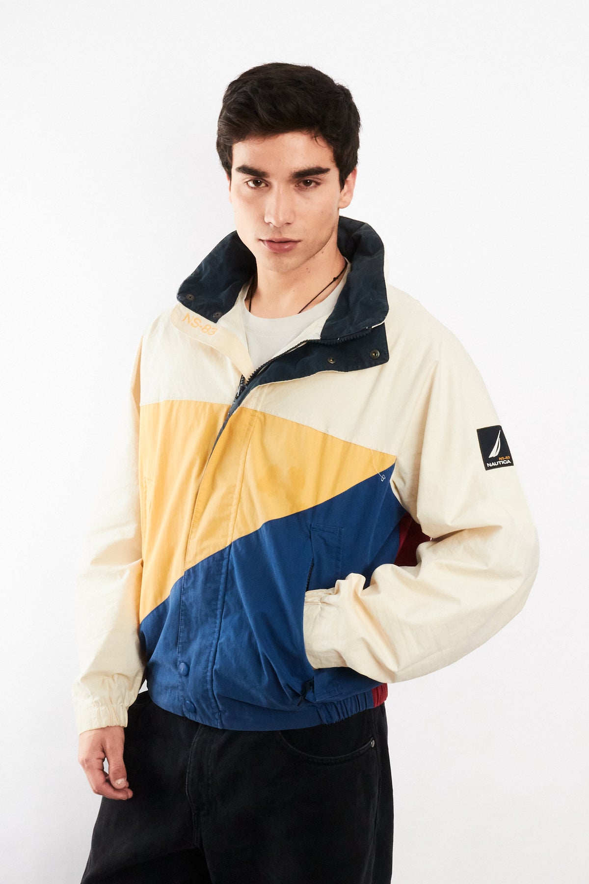 1990 Vintage Nautica Colorblock Big Flag Impermeable Jacket (M)
