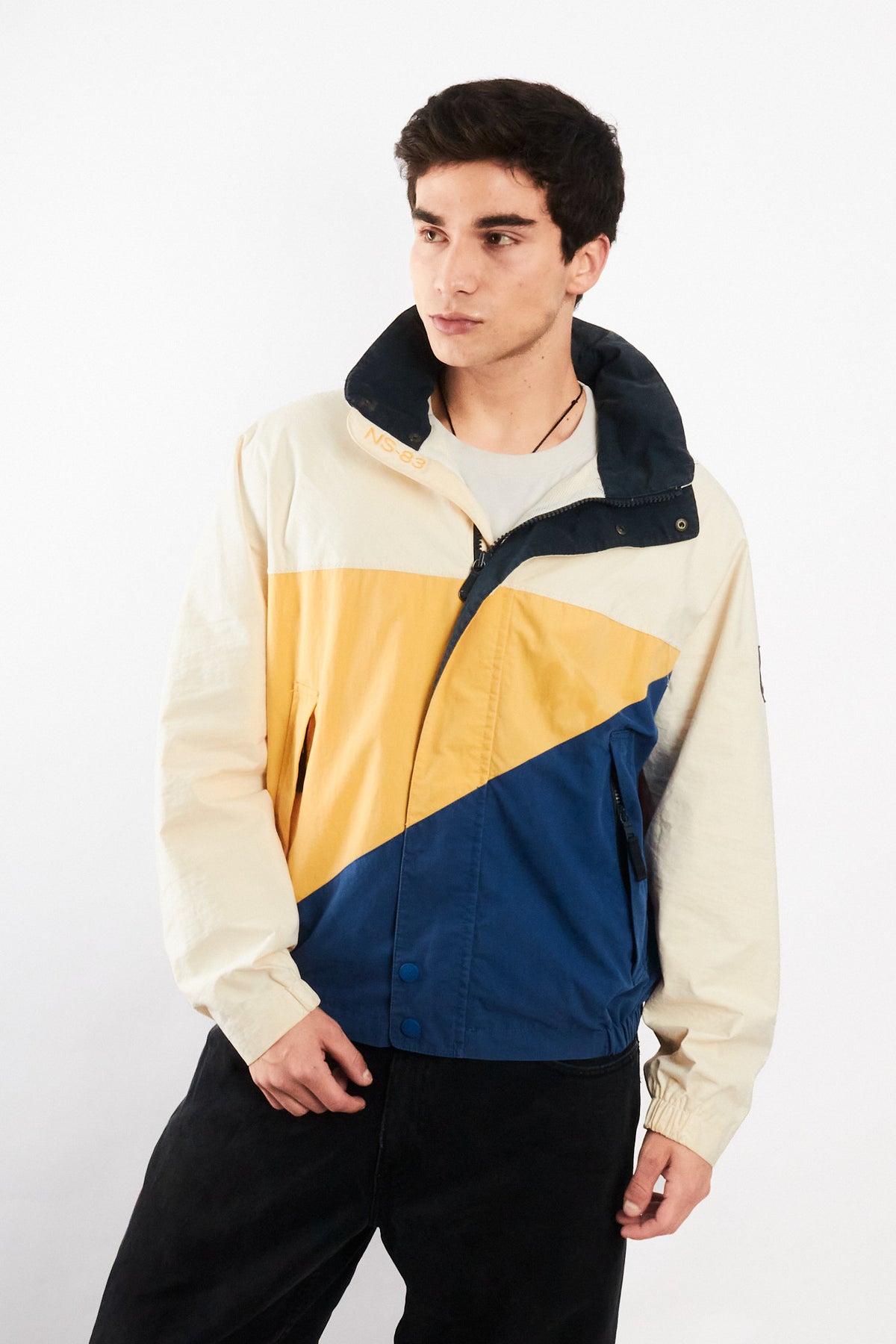 1990 Vintage Nautica Colorblock Big Flag Impermeable Jacket (M)