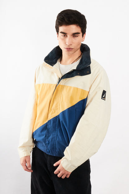 1990 Vintage Nautica Colorblock Big Flag Impermeable Jacket (M)