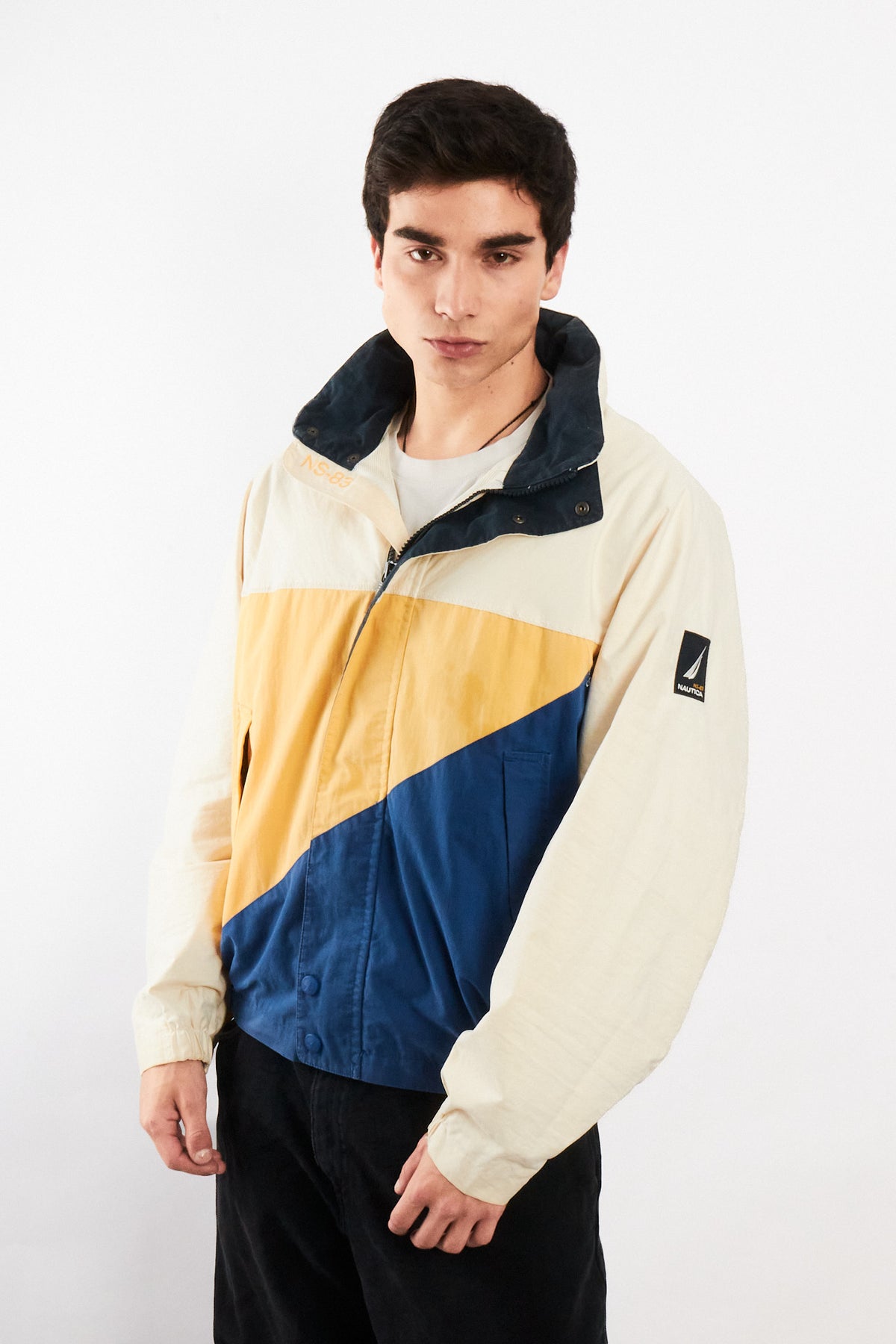 1990 Vintage Nautica Colorblock Big Flag Impermeable Jacket (M)