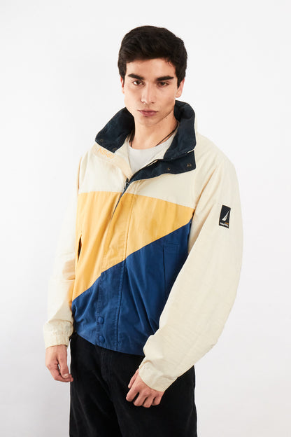 1990 Vintage Nautica Colorblock Big Flag Impermeable Jacket (M)