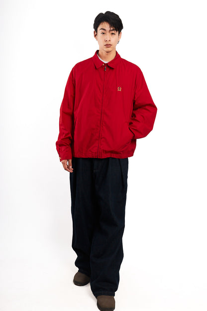 1990 Vintage Tommy Hilfiger Lion's Emblen Crimson Red Harrington (L/XL)