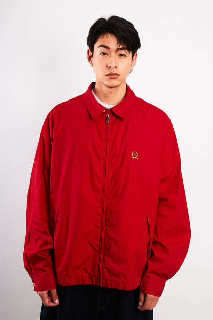 1990 Vintage Tommy Hilfiger Lion's Emblen Crimson Red Harrington (L/XL)