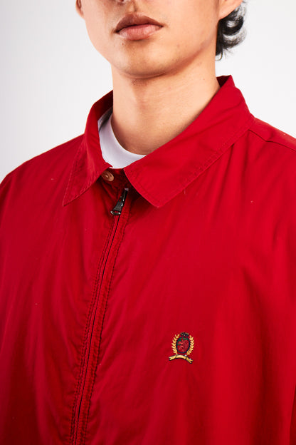1990 Vintage Tommy Hilfiger Lion's Emblen Crimson Red Harrington (L/XL)
