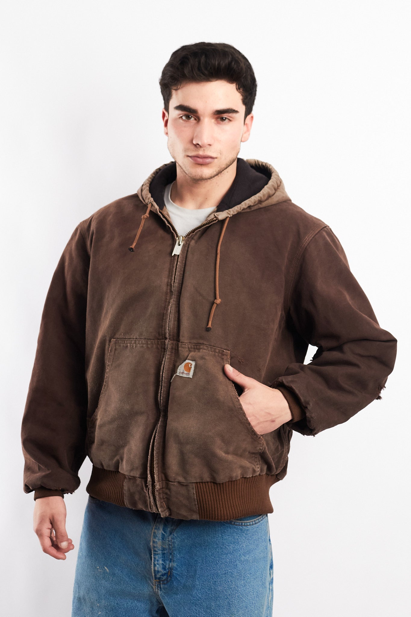 Vintage Carhartt J140 Faded Brown Duck Active Jacket (M/L)