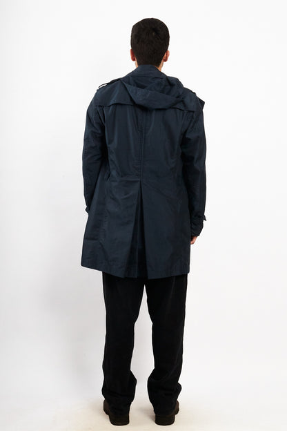 2000 Vintage Hugo Boss Navy Water Resistant Trench Coat (M/L)