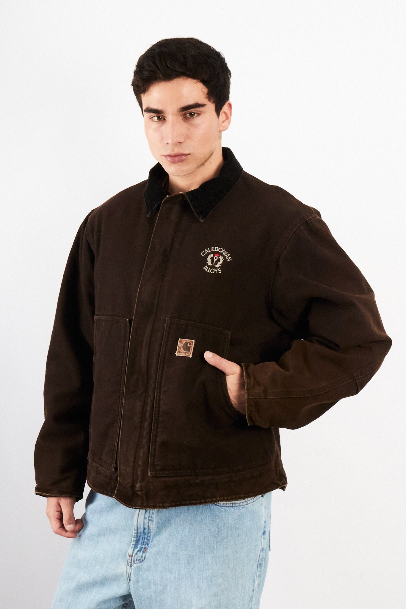 2000 Vintage Carhartt Deadborn Dark Brown Sandstone Jacket (M/L)