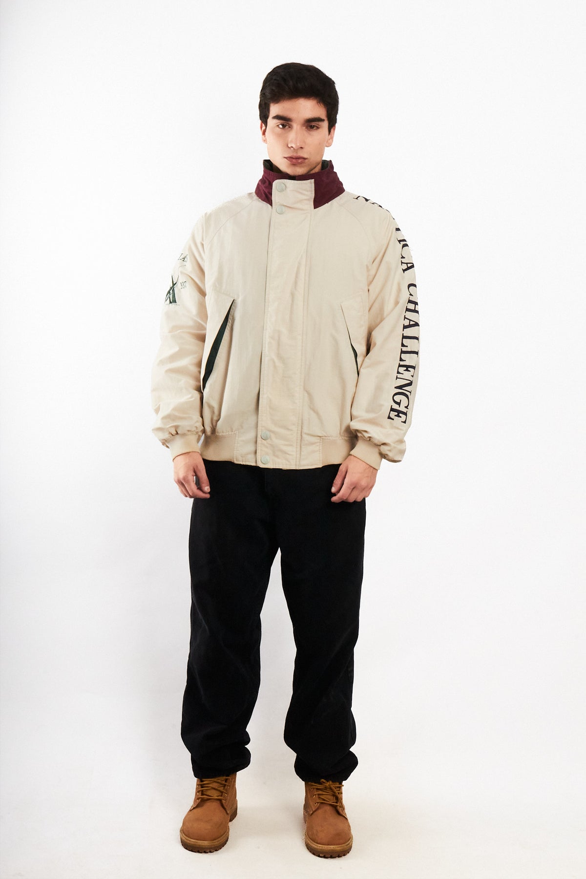 1990 Vintage Nautica Challenge J-Class 1930 Spellout Jacket (L/XL)