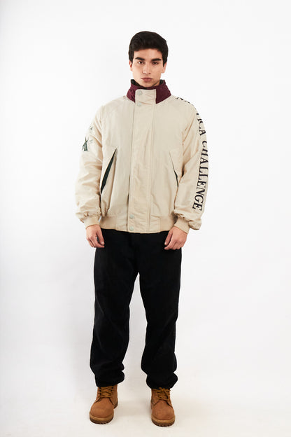 1990 Vintage Nautica Challenge J-Class 1930 Spellout Jacket (L/XL)