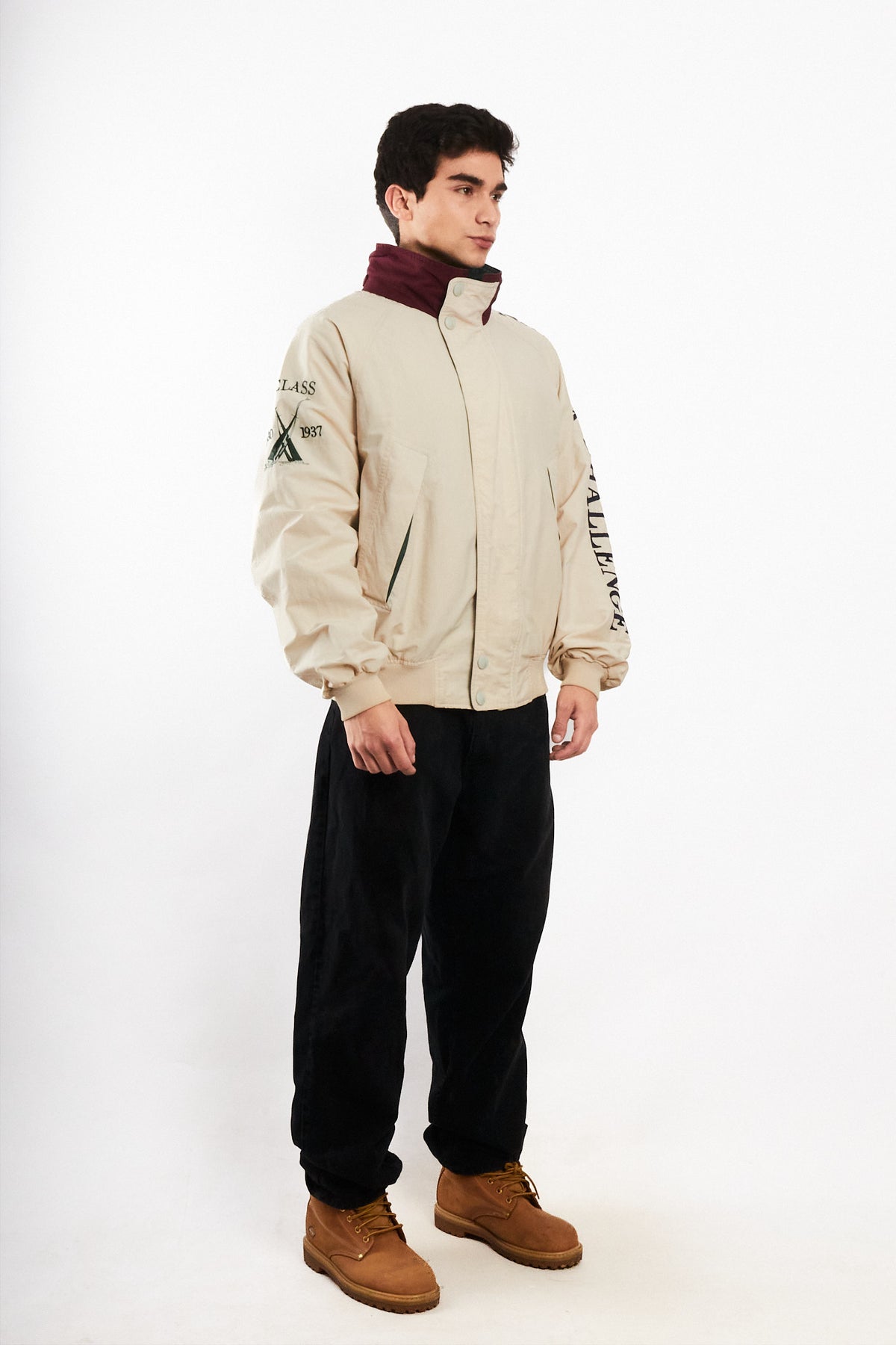 1990 Vintage Nautica Challenge J-Class 1930 Spellout Jacket (L/XL)