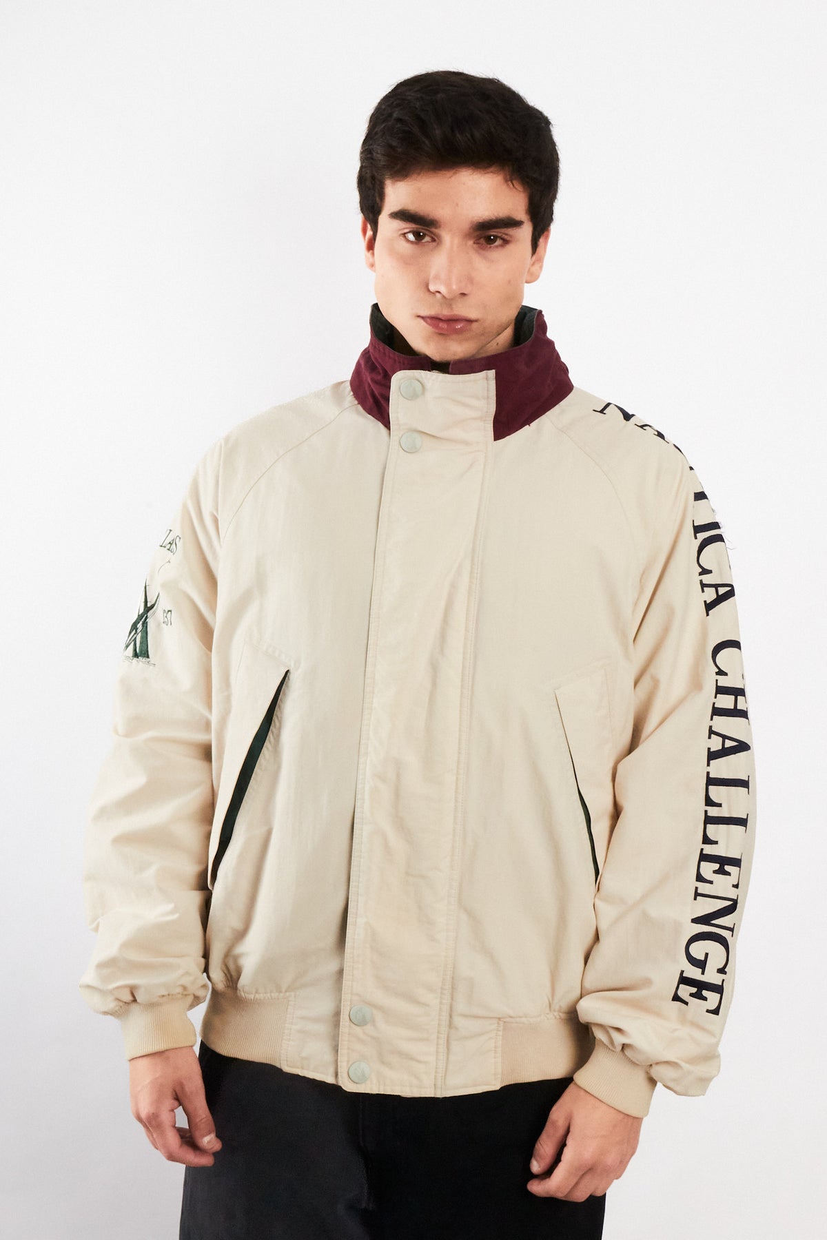 1990 Vintage Nautica Challenge J-Class 1930 Spellout Jacket (L/XL)
