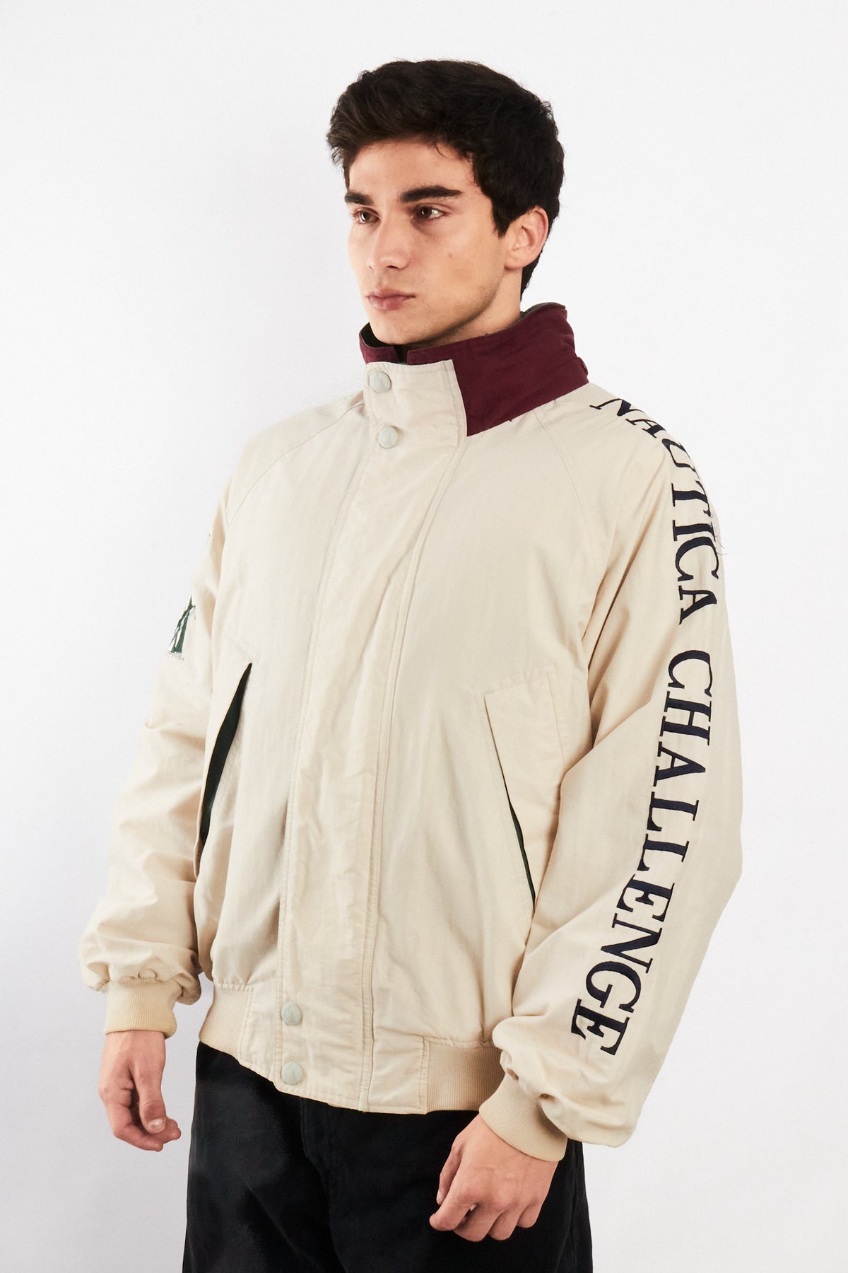 1990 Vintage Nautica Challenge J-Class 1930 Spellout Jacket (L/XL)