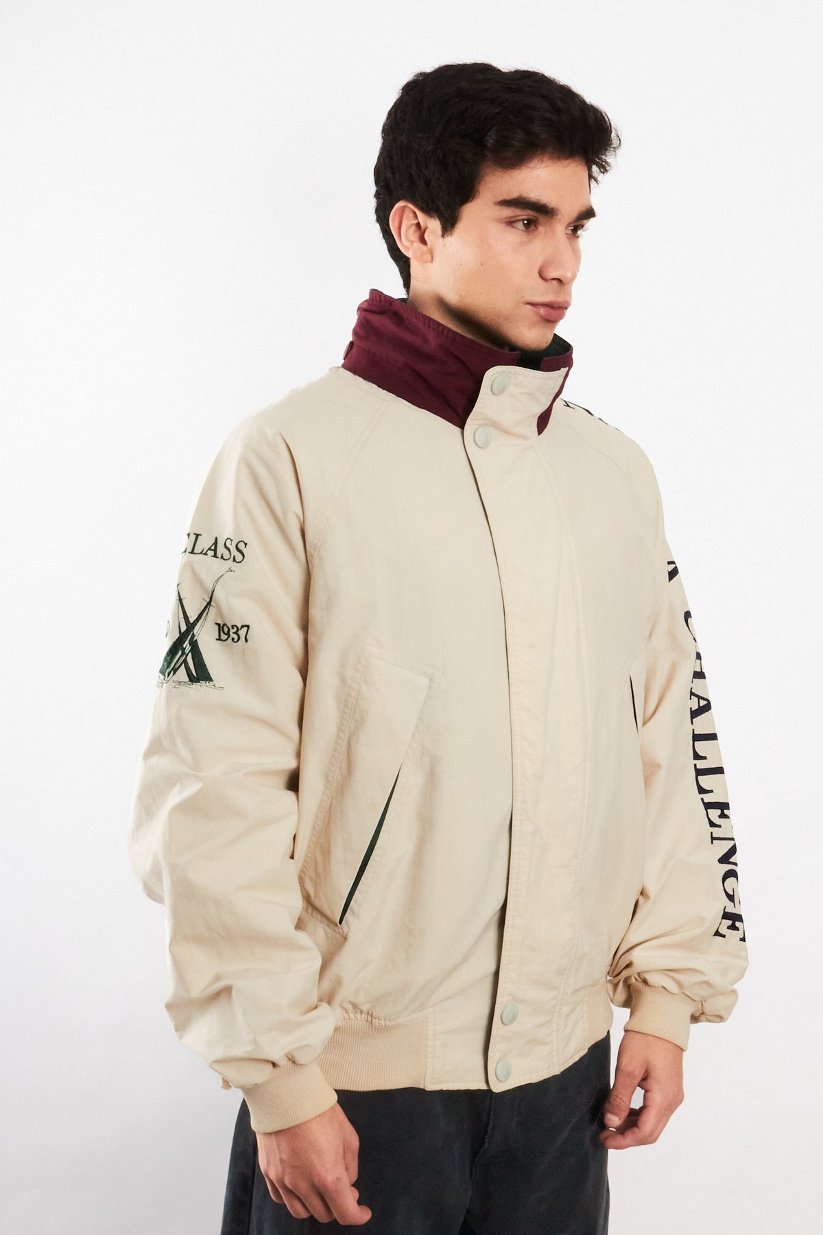 1990 Vintage Nautica Challenge J-Class 1930 Spellout Jacket (L/XL)