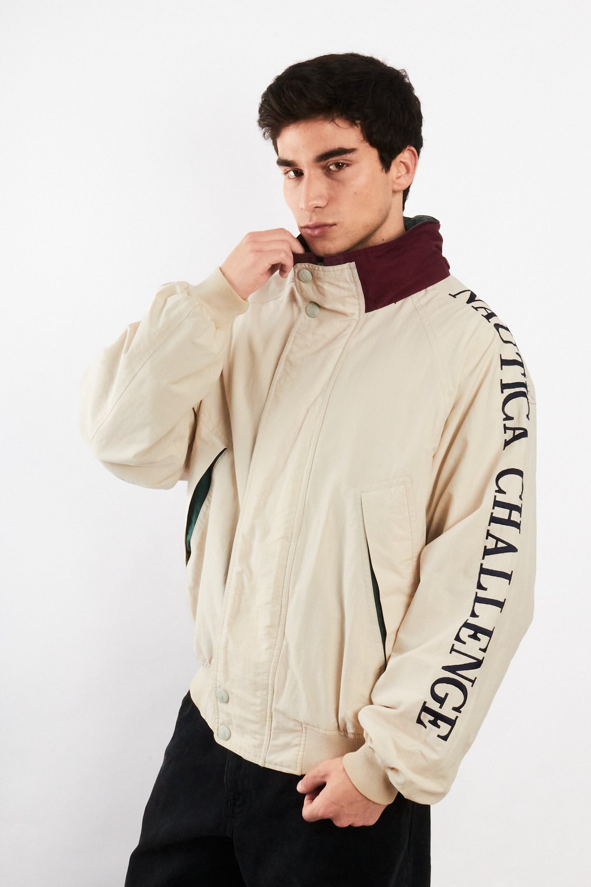 1990 Vintage Nautica Challenge J-Class 1930 Spellout Jacket (L/XL)