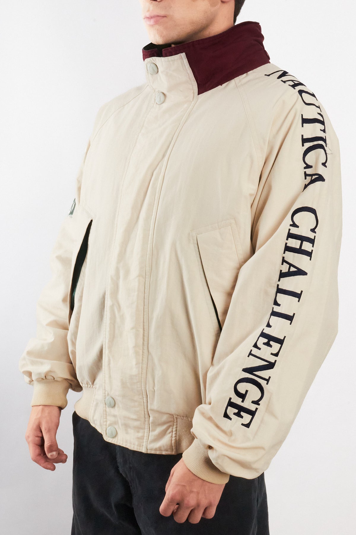 1990 Vintage Nautica Challenge J-Class 1930 Spellout Jacket (L/XL)