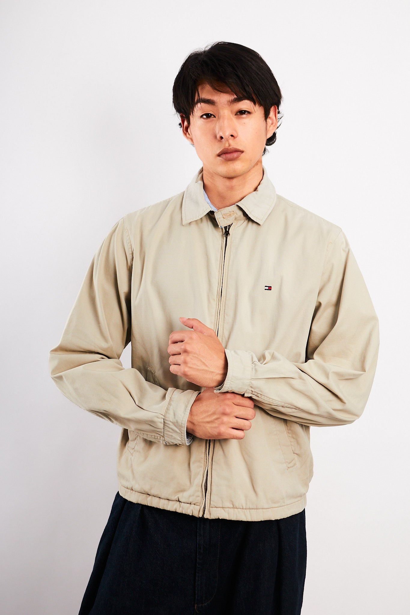 2000 Vintage Tommy Hilfiger Sand Beige Harrington (S/M)
