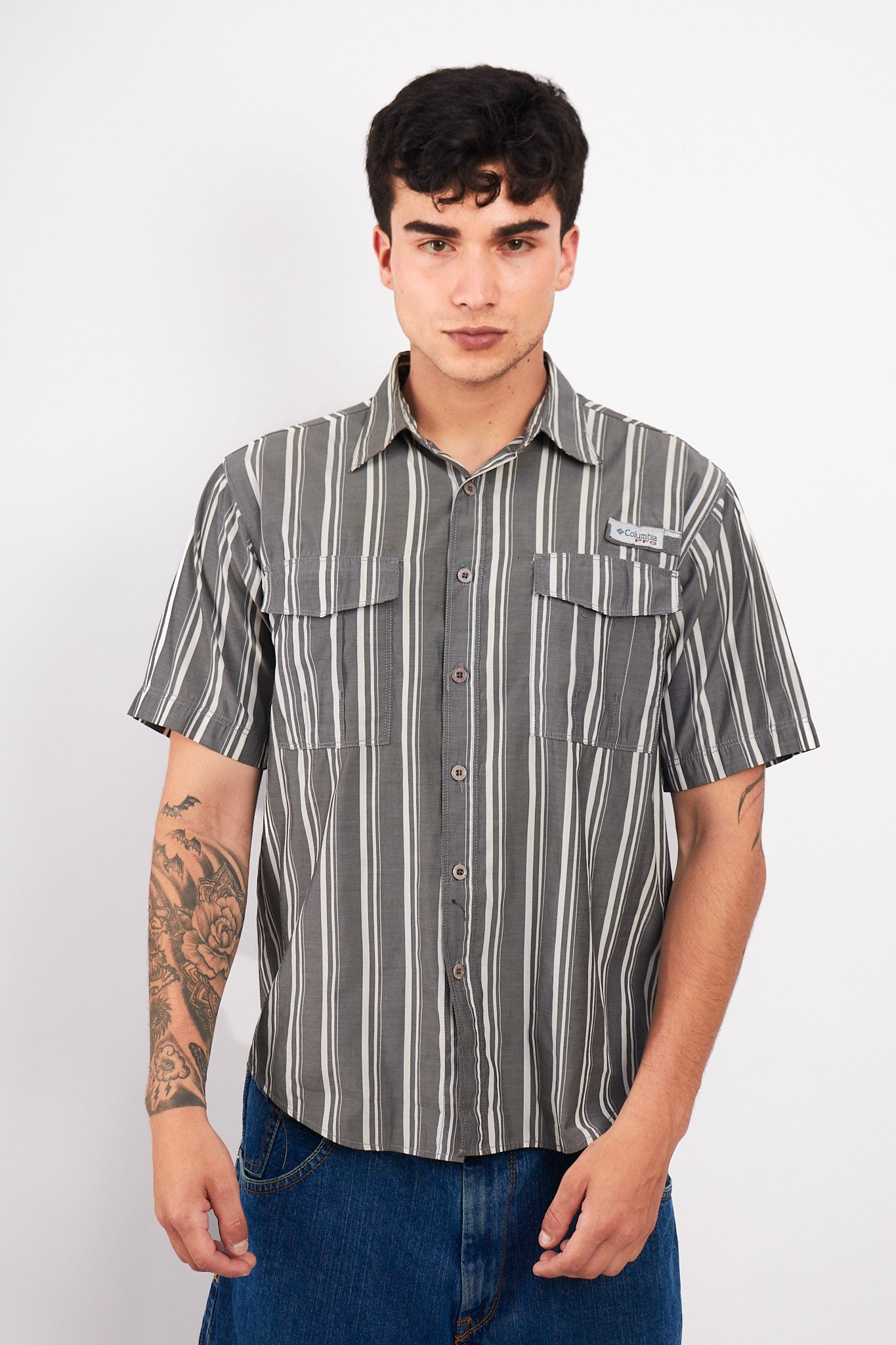 2000 Columbia PFG Striped Shirt (M)