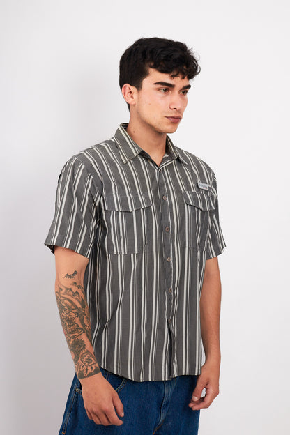 2000 Columbia PFG Striped Shirt (M)