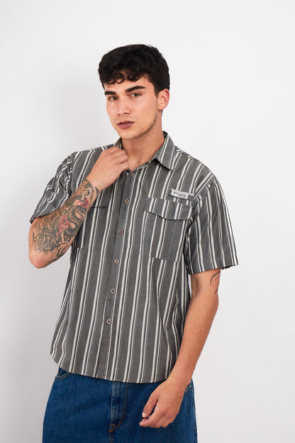 2000 Columbia PFG Striped Shirt (M)