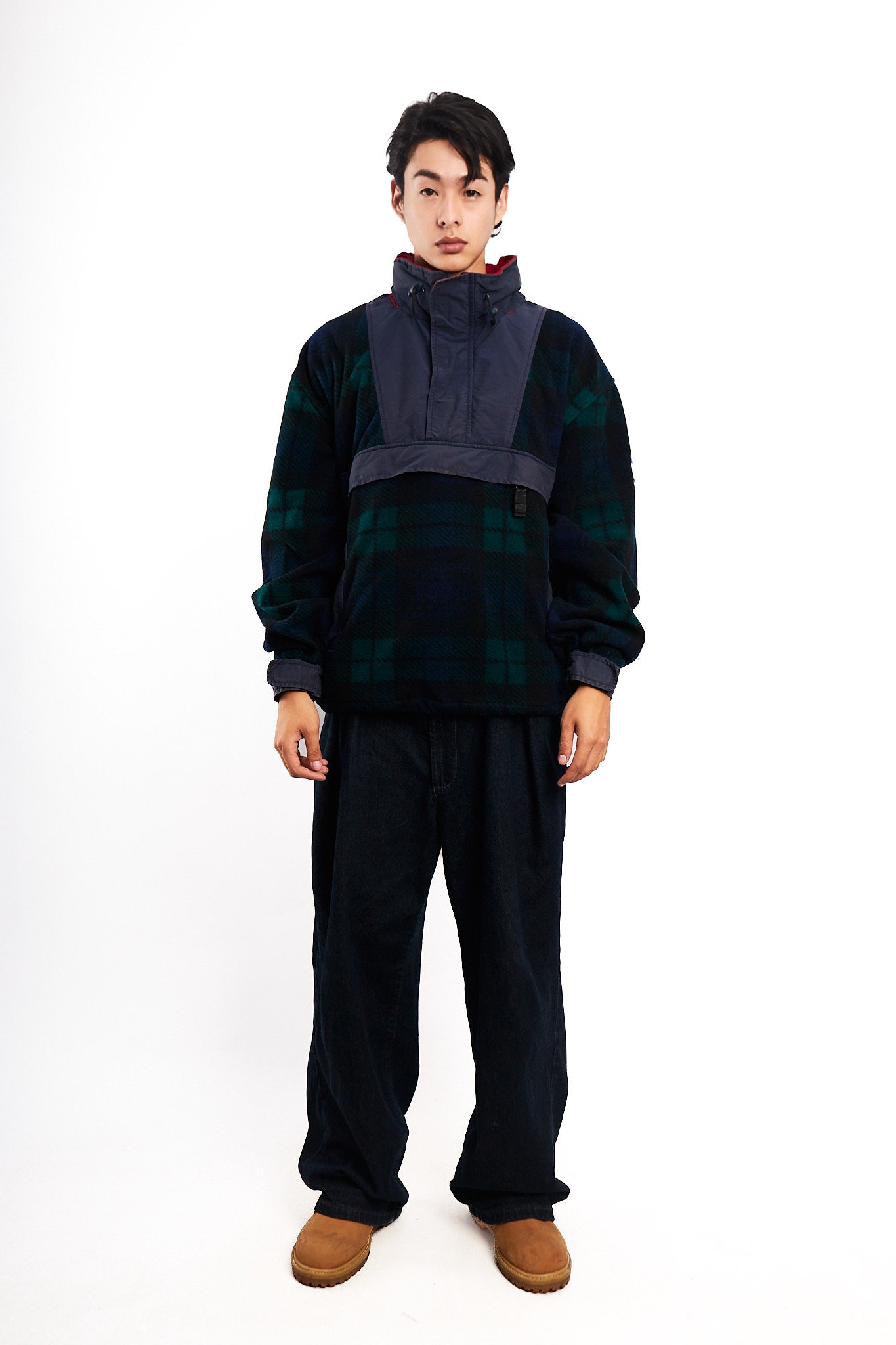 1990 Vintage Tommy Hilfiger Fleece Tartan Anorak (L)