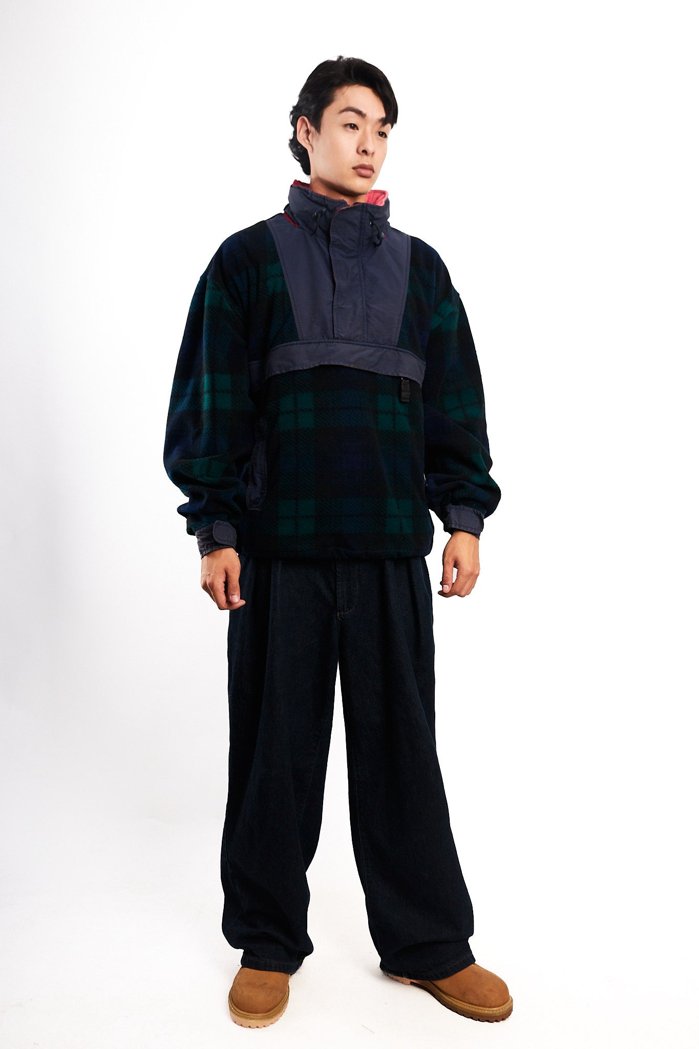 1990 Vintage Tommy Hilfiger Fleece Tartan Anorak (L)