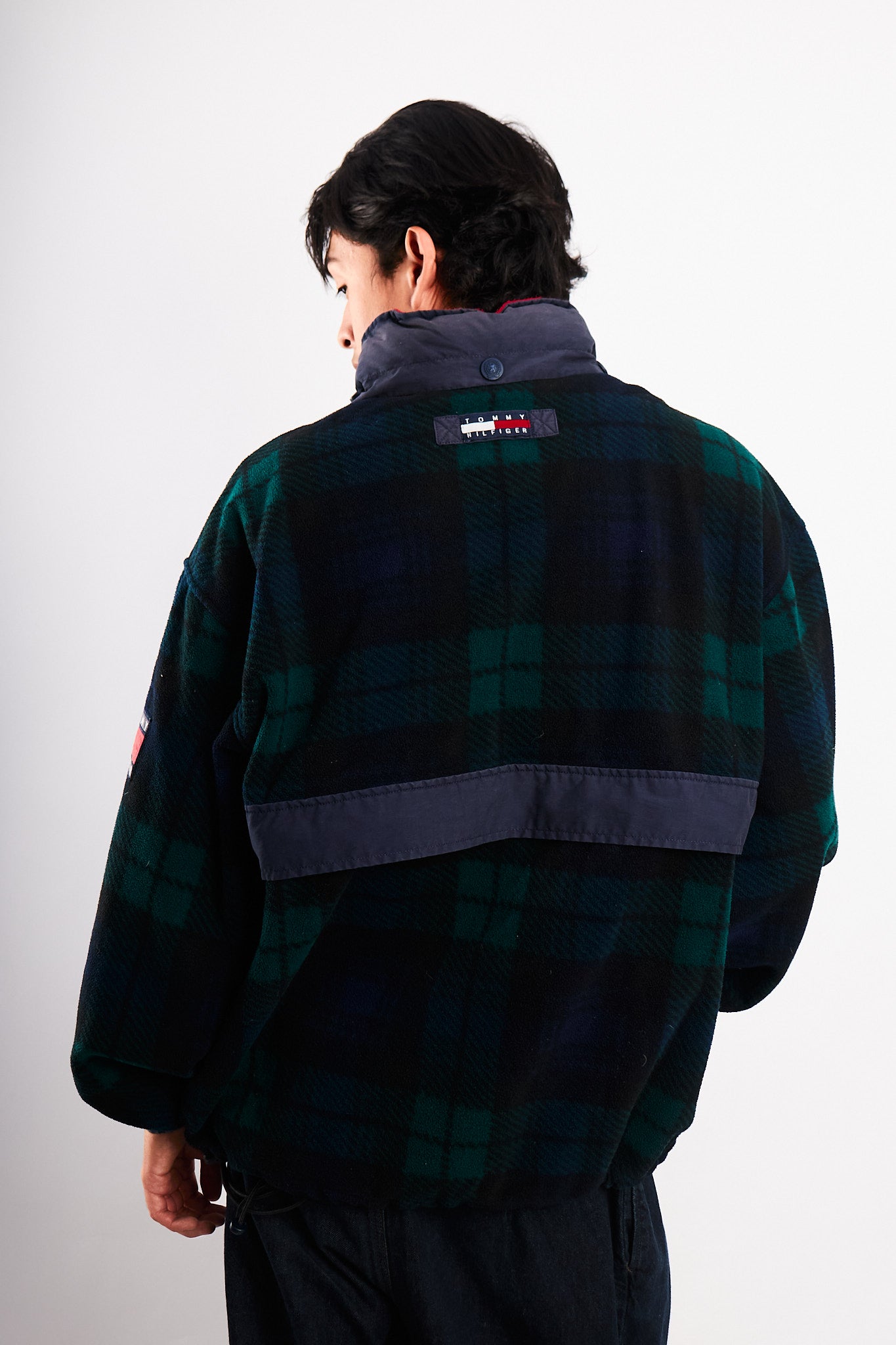 1990 Vintage Tommy Hilfiger Fleece Tartan Anorak (L)