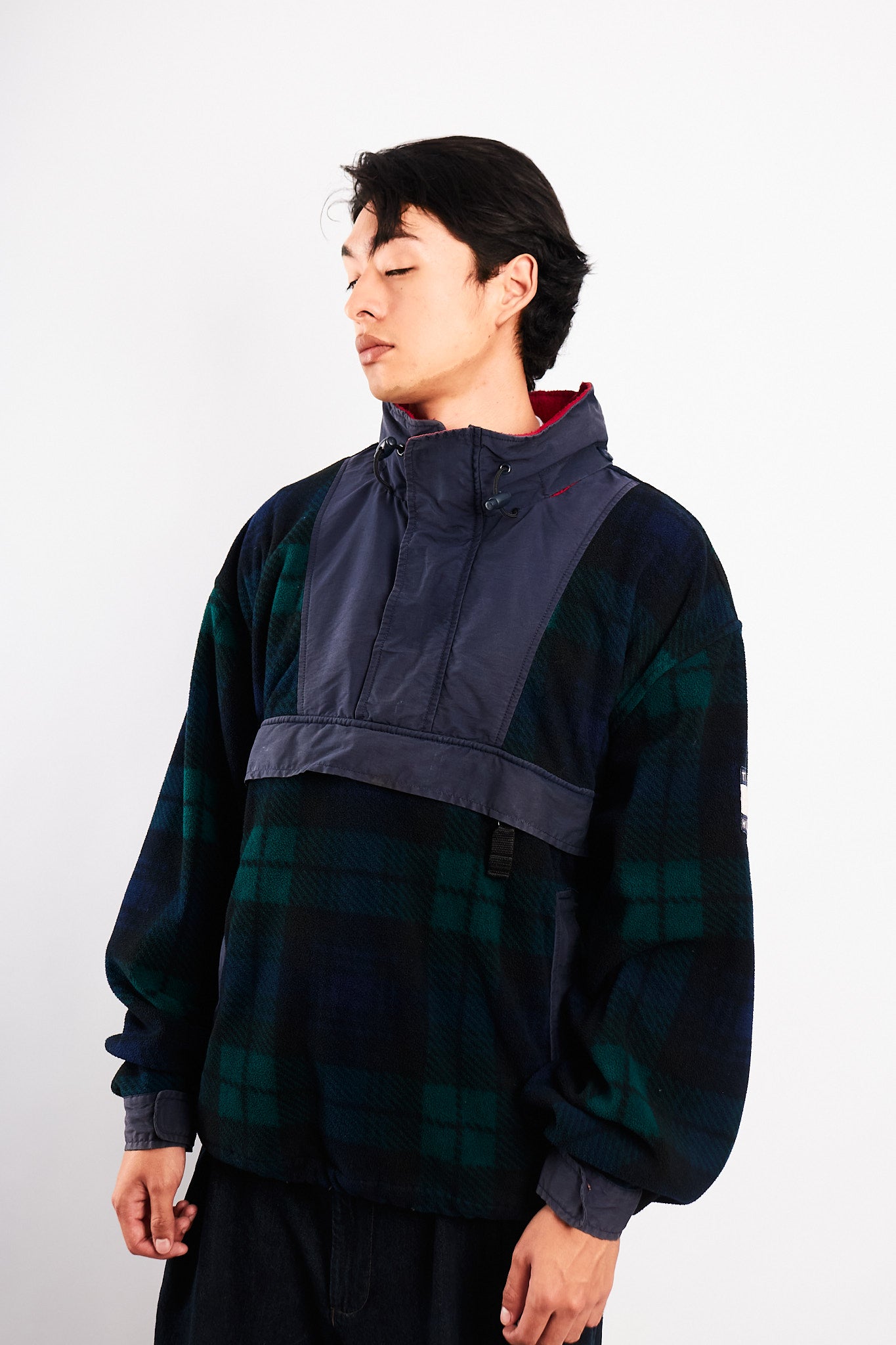 1990 Vintage Tommy Hilfiger Fleece Tartan Anorak (L)