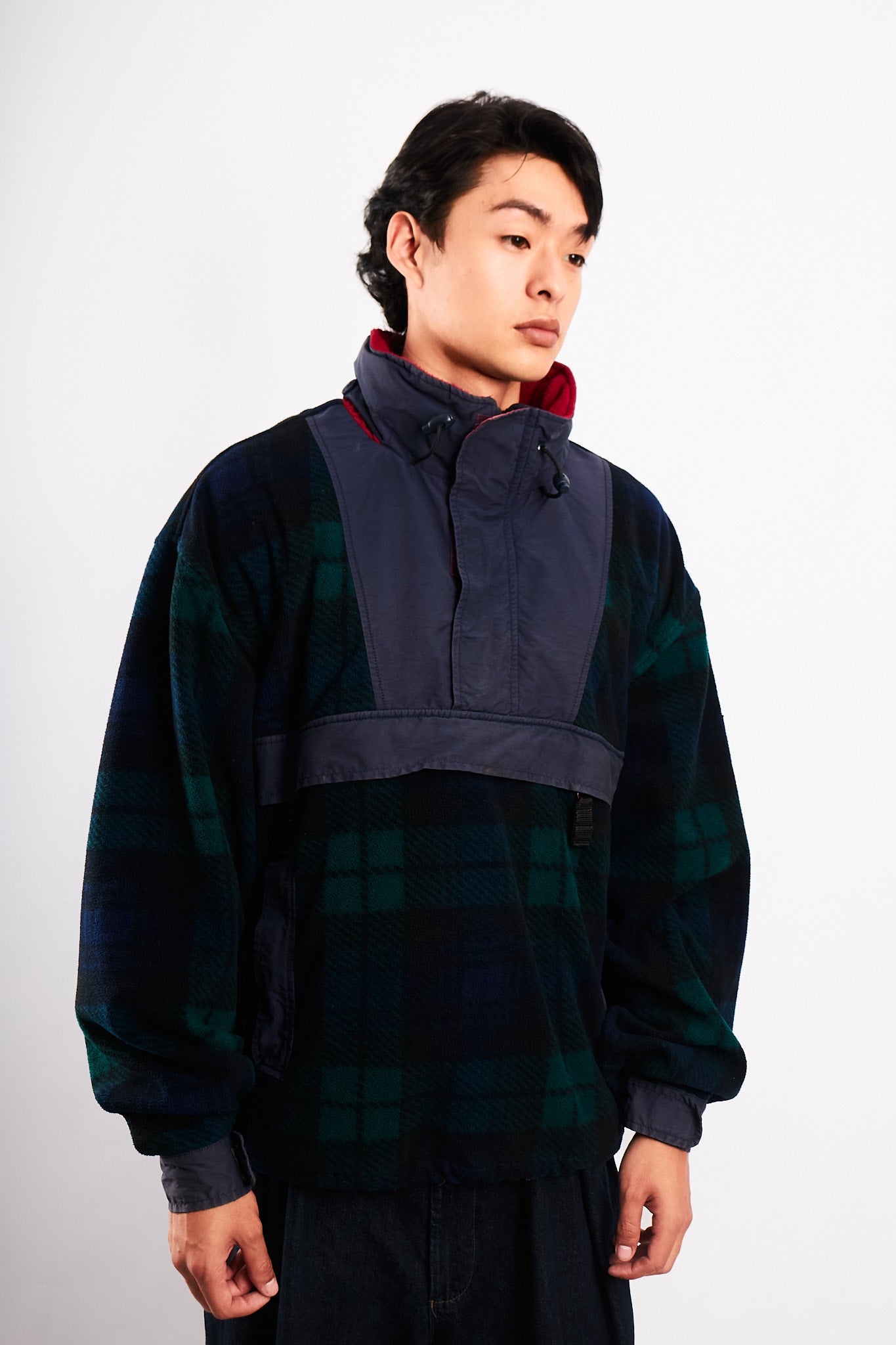 1990 Vintage Tommy Hilfiger Fleece Tartan Anorak (L)