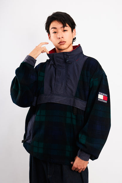 1990 Vintage Tommy Hilfiger Fleece Tartan Anorak (L)